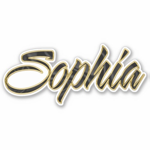 Sophia black gold lettering sticker