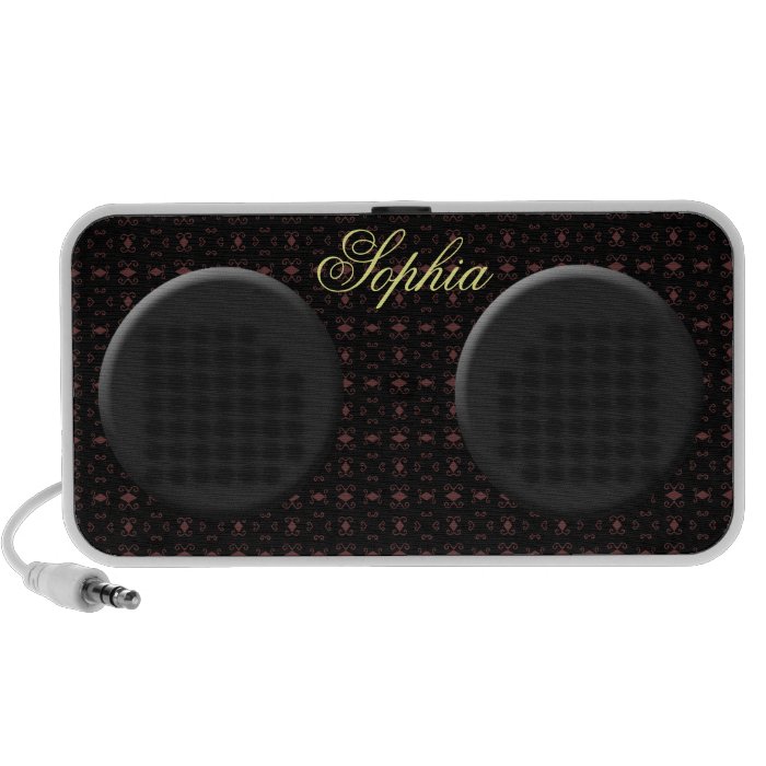 SOPHIA Black & Plum Scrollwork Boombox Speaker