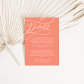 SOPHIA Bright Coral Sunset Beach Wedding Details Enclosure Card