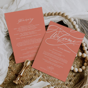 SOPHIA Bright Coral Wedding Welcome and Itinerary