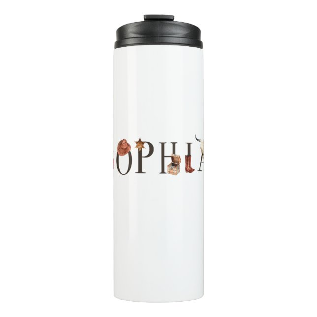 Sophia Cowboy Girl,  Western Cowgirls, Cowboy Girl Thermal Tumbler (Front)