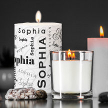 Sophia Custom Name Pattern Black White