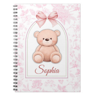Sophia Custom Pink Teddy Bear Nursery Design Notebook