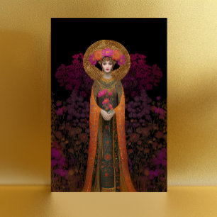 Sophia Divine Goddess of Wisdom Mosaic Portrait Postcard