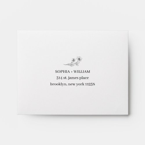 Sophia Elegant Wedding Self_Addressed RSVP Envelope