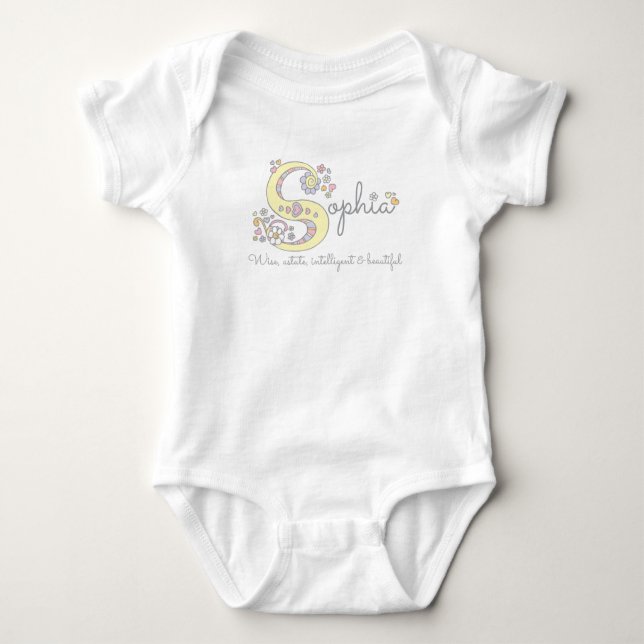 Sophia girls name meaning monogram romper (Front)
