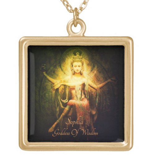 Sophia Goddess Of Wisdom Gold Plated Necklace