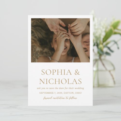 Sophia Gold Modern Wedding Save The Date