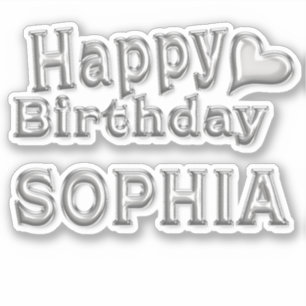 Sophia Happy Birthday silver Sticker