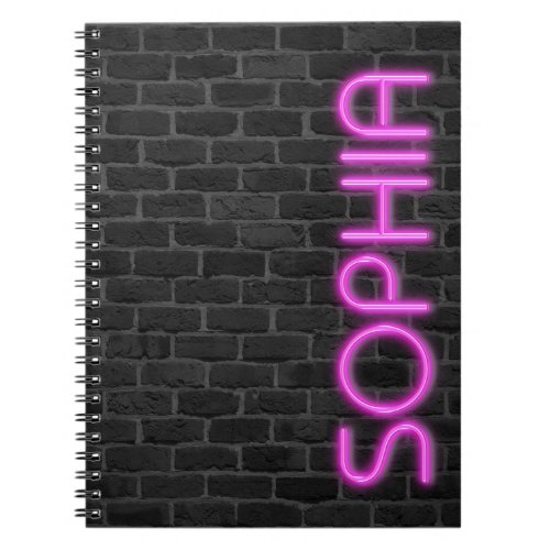 SOPHIA In PINK Neon Lights Notebook