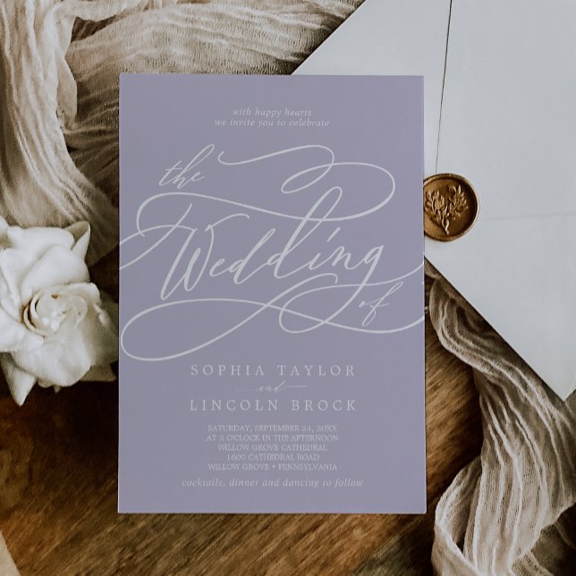 SOPHIA Lavender Purple Minimal Boho Simple Wedding Invitation (SOPHIA Lavender Purple Minimal Boho Simple Wedding Invitation)