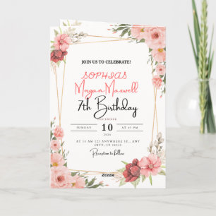 Sophia Morgan Maxwell 7th Birthday Invitation Card
