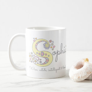 Sophia name meaning decorative s monogram mug