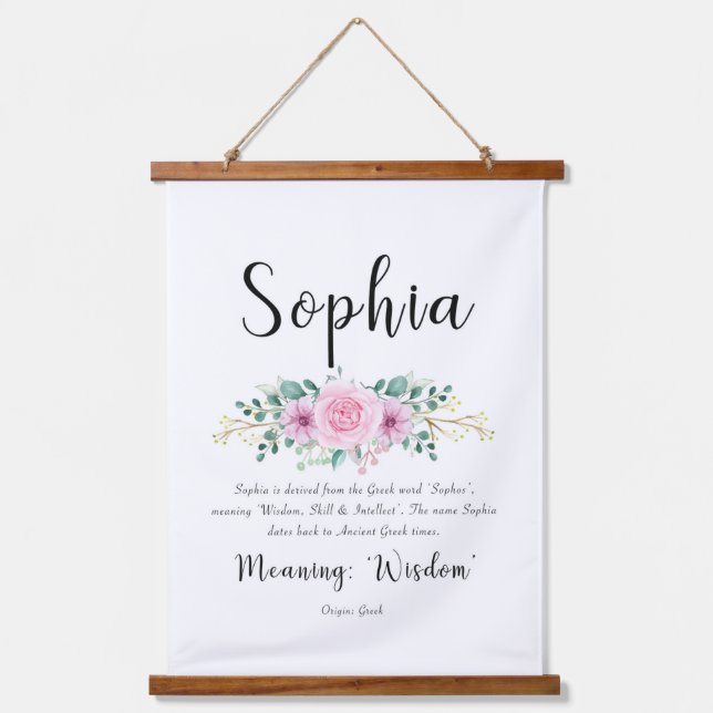 Sophia Name Meaning Wall Hanging Tapestry (Front)