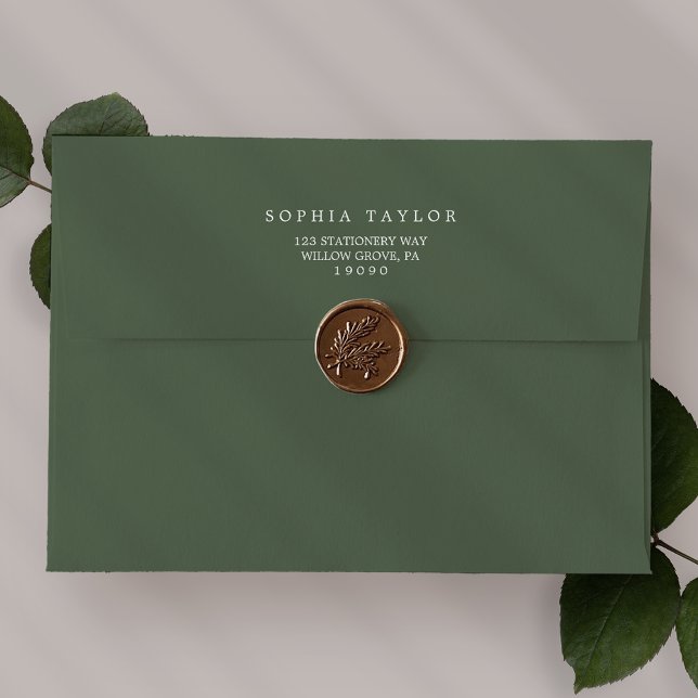 SOPHIA Olive Green Wedding Invitation Envelope (SOPHIA Olive Green Wedding Invitation Envelope)