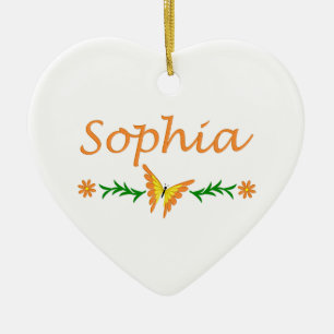 Sophia (Orange Butterfly) Ceramic Ornament