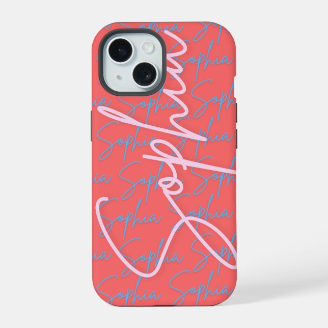 Sophia Signature Name Pattern Design Iphone Case (Back)