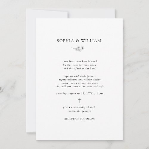 Sophia Simple All in One Christian Wedding Invitation