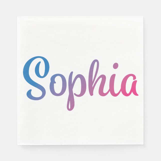 Sophia Stylish Cursive Napkins (Front)
