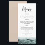 SOPHIA | Tropical Ocean Watercolor Menu Cards<br><div class="desc">This menu features a teal blue ocean watercolor and edgy handwritten font. Use this menu for your tropical island beach wedding,  shower,  bachelorette,  retirement party,  or any other event. Easily edit *most* wording to meet your needs.</div>