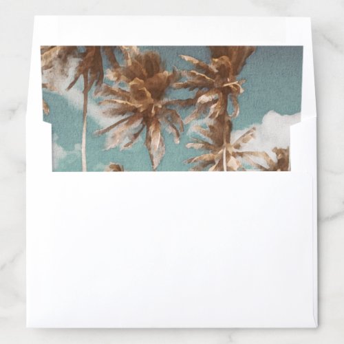 SOPHIA  Tropical Palm Tree Beach Ocean Island Envelope Liner
