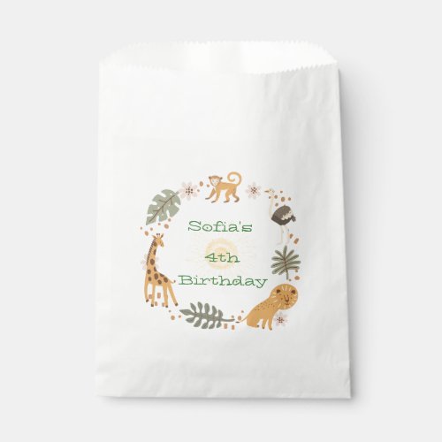 Sophias Jungle Animal Party Favor Bag