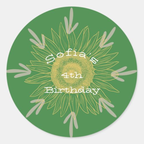 Sophias Jungle Green Party Classic Round Sticker