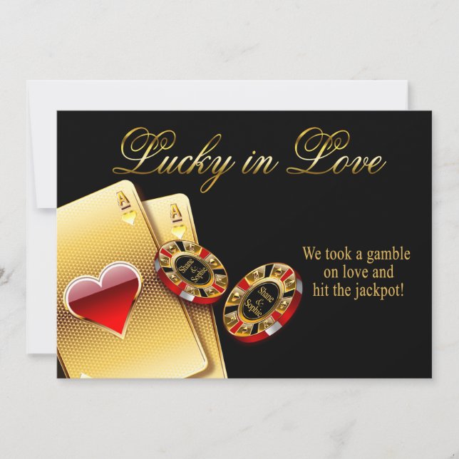 Sophie Casino Style Wedding ASK FOR NAMES IN CHIPS Invitation (Front)