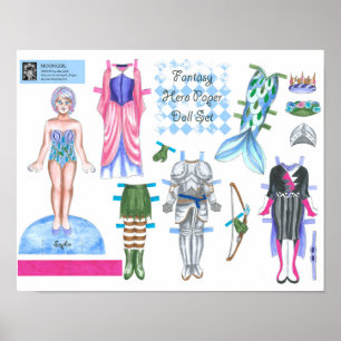 Sophie Fantasy Hero Paper Doll - Play or Display Poster