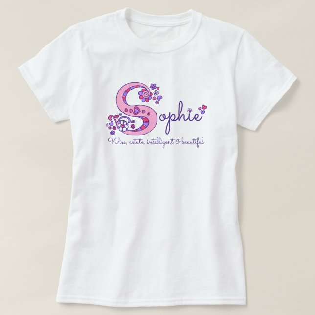 Sophie girls S name meaning monogram shirt (Design Front)