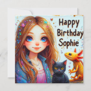 SOPHIE ~ Happy Birthday ~ AXOLOTL AND CAT ~