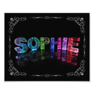 Sophie - The Name Sophie in 3D Lights (Photograph Photo Print