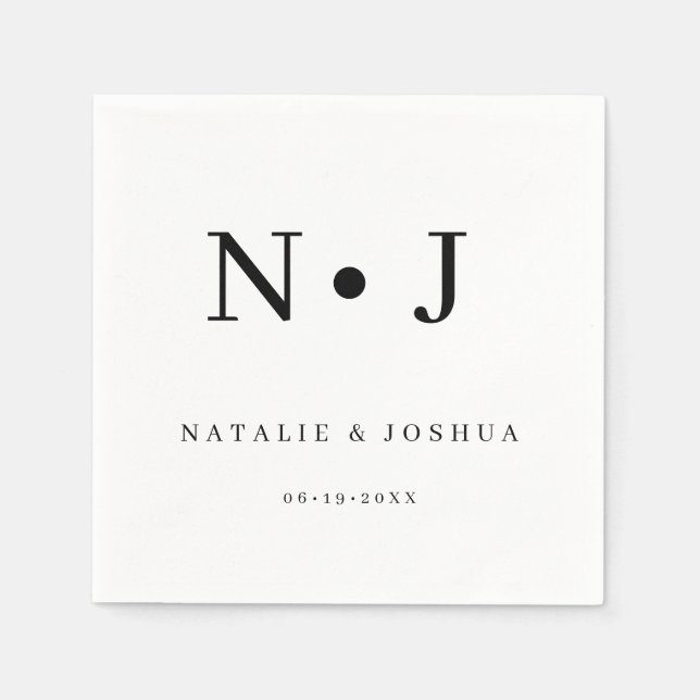 Sophisticate Typography Minimalist Wedding Napkins (Front)