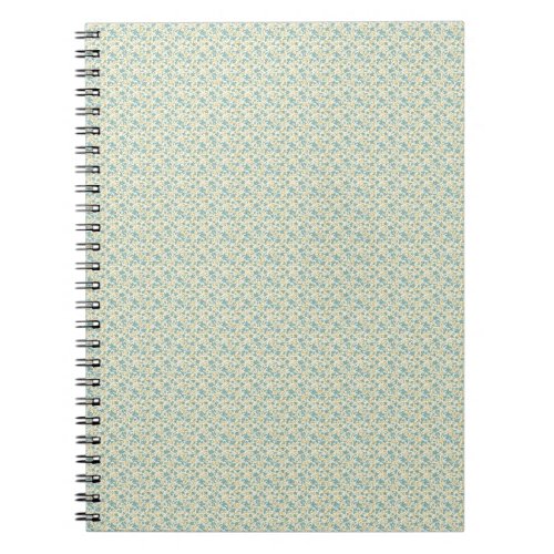 Sophisticated 1940s Dusty Teal and Mustard Floral Notebook