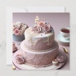 SOPHISTICATED 5TH WEDDING ANNIVERSARY  INVITATION