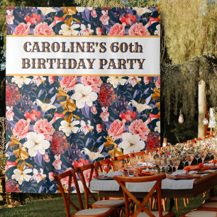 Sophisticated 60th Birthday Floral Backdrop
