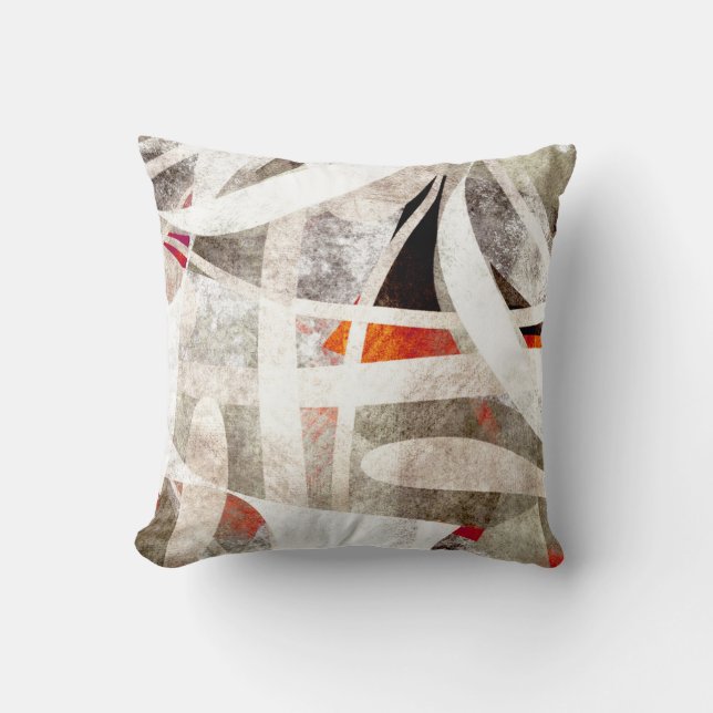sophisticated  abstract art modern gray boho throw pillow (Front)