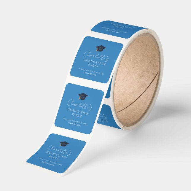 Sophisticated Academic Milestone Graduation Party Square Sticker (Roll)