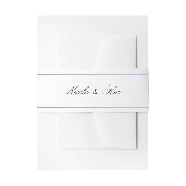 Sophisticated and Classic  Invitation Belly Band (Front Example)