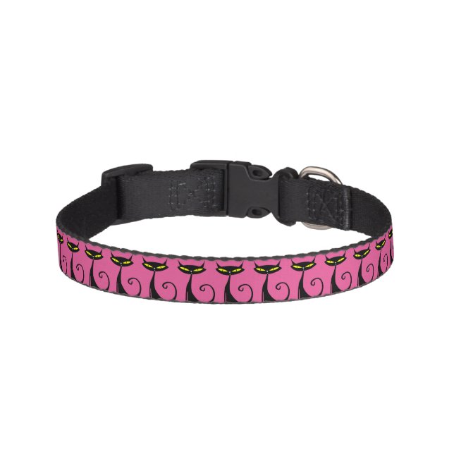 Sophisticated and Elegant Cartoon Cat Pet Collar (Front)