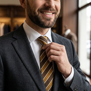 Sophisticated Antique Gold Retirement Party Neck Tie