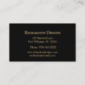 Sophisticated Art Deco Black And Gold Pattern Business Card (Back)