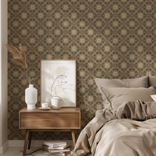 Sophisticated Art Deco Geometric Retro Pattern Wallpaper