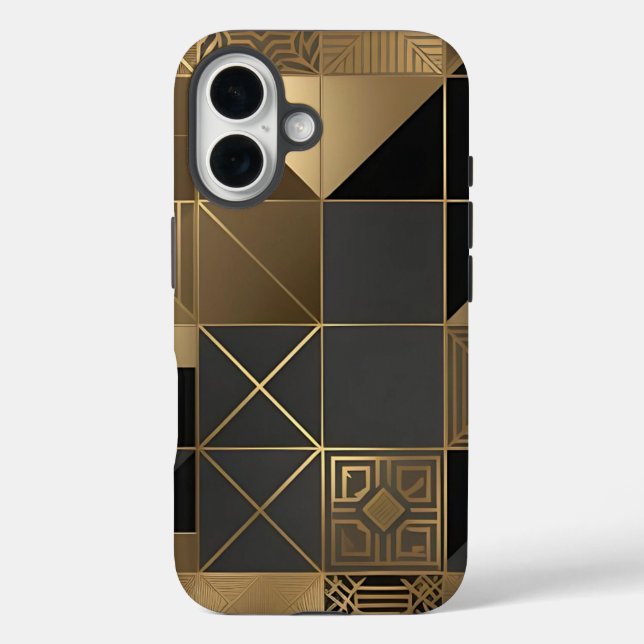 Sophisticated Art Deco Geometric Tile Phone Case (Back)