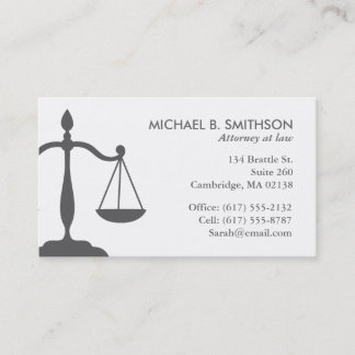 Sophisticated Attorney Business Card | Grey/white