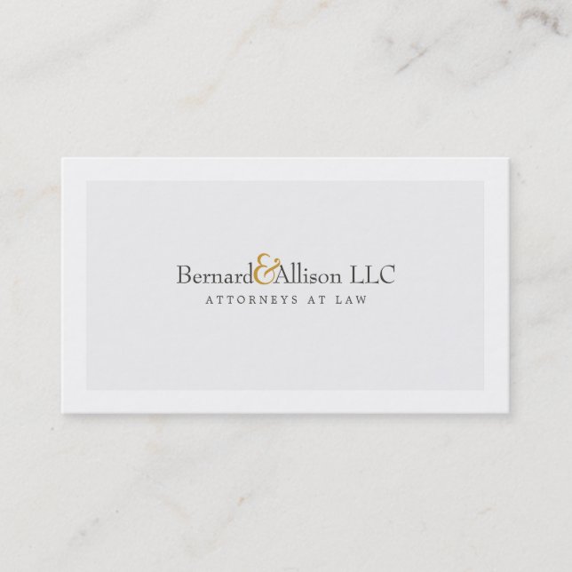 Sophisticated Attorney Light Gray Business Card (Front)
