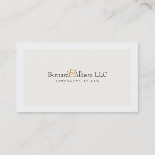 Sophisticated Attorney Off White Business Card