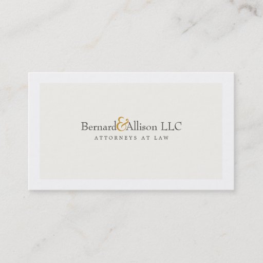 Customizable Sophisticated Attorney Off White Business Card