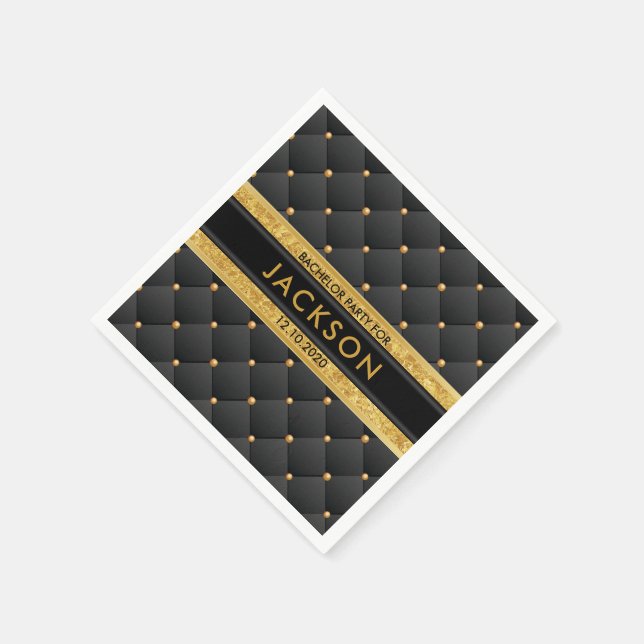 Sophisticated Bachelor Party Napkins (Corner)