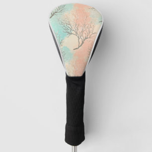 Sophisticated Beach Palette with Coral & Wave Golf Head Cover